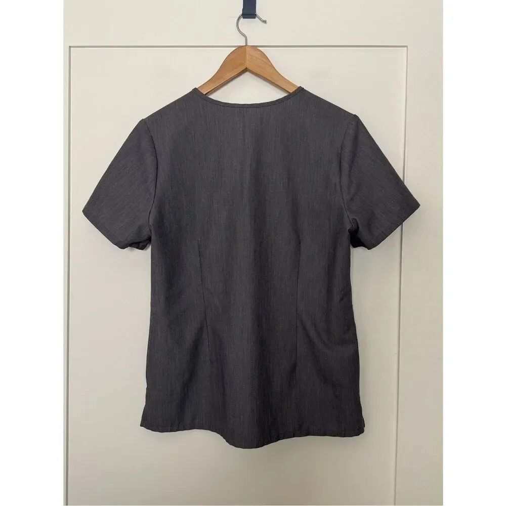 Figs Scrubs Top Catarina One-Pocket Womens Sz M Graphite Medical Nurse PO1568